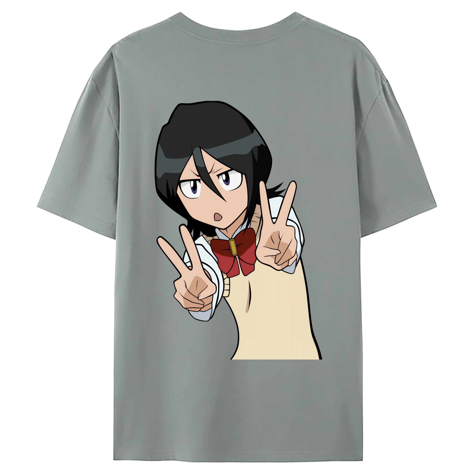 （画像用） ブリーチ 朽木ルキア BLEACH Kuchiki Rukia 綿100％ メンズ半袖Tシャツ（バックプリント） 通気性